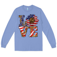Colony Blue patriotic sunflower love Long Sleeve Tee - BarkalooDesign