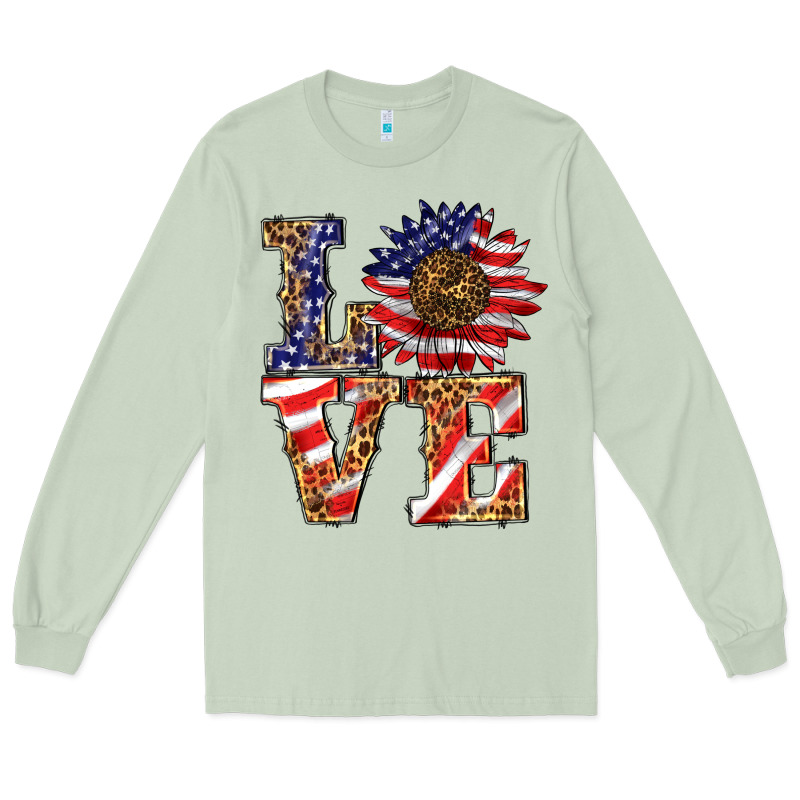 Patriotic Sunflower Love Long Sleeve Tee by BarkalooDesign | Teevron