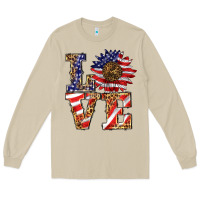 Mushroom patriotic sunflower love Long Sleeve Tee - BarkalooDesign