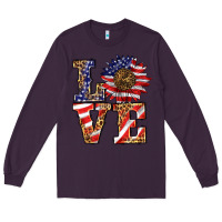 Plum patriotic sunflower love Long Sleeve Tee - BarkalooDesign