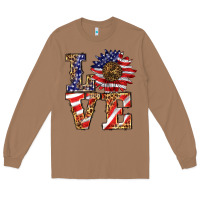 Toasted Coconut patriotic sunflower love Long Sleeve Tee - BarkalooDesign