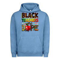 Pigment Pebble Blue Black Teacher's are dope juneteenth Urban Hoodie - Zillion Design Studio