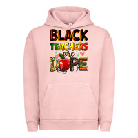 Pigment Salmon Black Teacher's are dope juneteenth Urban Hoodie - Zillion Design Studio