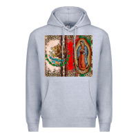 Heather Grey Virgin Mary Mexican Flag Premium Hoodie - CTS Tumbler Store