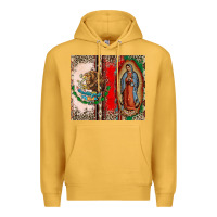 Mustard Virgin Mary Mexican Flag Premium Hoodie - CTS Tumbler Store