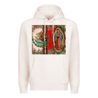 Pale Pink Virgin Mary Mexican Flag Premium Hoodie - CTS Tumbler Store