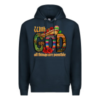 Navy with god all things are possible Premium Hoodie - CTS Tumbler Store
