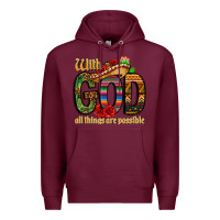 Burgundy with god all things are possible Premium Hoodie - CTS Tumbler Store