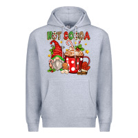 Heather Grey hot cocoa gnome Premium Hoodie - texasbilliewilder