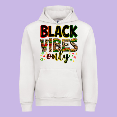 Black Vibes Only Juneteenth Urban Hoodie Designed By Zillion Design Studio