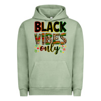 Pigment Oil Green Black vibes only juneteenth Urban Hoodie - Zillion Design Studio