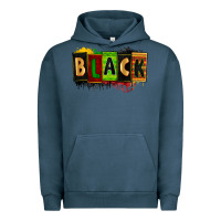Pigment Midnight Navy Black juneteenth Urban Hoodie - Zillion Design Studio