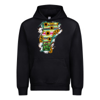 Black Vermont State Map Urban Hoodie - RanaPortraitStore