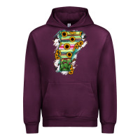 Mauve Wine Vermont State Map Urban Hoodie - RanaPortraitStore