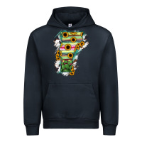 Navy Vermont State Map Urban Hoodie - RanaPortraitStore