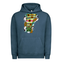 Pigment Midnight Navy Vermont State Map Urban Hoodie - RanaPortraitStore