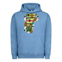 Pigment Pebble Blue Vermont State Map Urban Hoodie - RanaPortraitStore