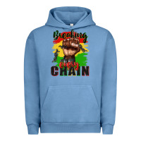 Pigment Pebble Blue Breaking every chain juneteenth Urban Hoodie - Zillion Design Studio