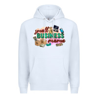 White small business mama Premium Hoodie - Zillion Design Studio