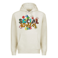 Oatmeal Heather social worker Premium Hoodie - Zillion Design Studio
