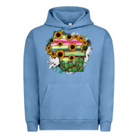 Pigment Pebble Blue Wisconsin State Map Urban Hoodie - RanaPortraitStore
