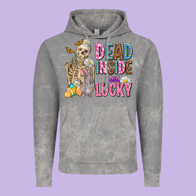 Easter Dead Inside But Lucky  With Skeleton Vintage Hoodie Designed By Adodesignshop