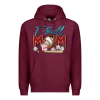 Burgundy t ball mom Premium Hoodie - Zillion Design Studio
