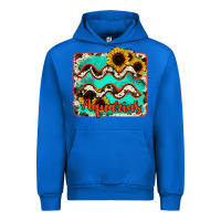 Cobalt aquarius turquoise cowhide Urban Hoodie - RanaPortraitStore
