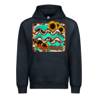 Navy aquarius turquoise cowhide Urban Hoodie - RanaPortraitStore