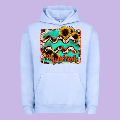 Aquarius Turquoise Cowhide Urban Hoodie Designed By Ranaportraitstore