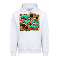 White aquarius turquoise cowhide Urban Hoodie - RanaPortraitStore