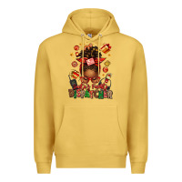 Antique Gold santa's favorite dispatcher afro messy bun Premium Hoodie - texasbilliewilder