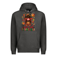 Charcoal Heather santa's favorite dispatcher afro messy bun Premium Hoodie - texasbilliewilder