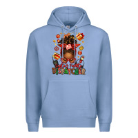 Colony Blue santa's favorite dispatcher afro messy bun Premium Hoodie - texasbilliewilder