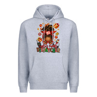 Heather Grey santa's favorite dispatcher afro messy bun Premium Hoodie - texasbilliewilder