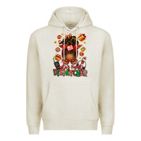 Oatmeal Heather santa's favorite dispatcher afro messy bun Premium Hoodie - texasbilliewilder