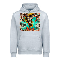 Heather Grey aries turquoise cowhide Urban Hoodie - RanaPortraitStore