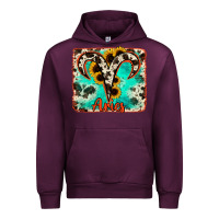 Mauve Wine aries turquoise cowhide Urban Hoodie - RanaPortraitStore