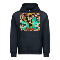 Navy aries turquoise cowhide Urban Hoodie - RanaPortraitStore