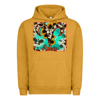 Pigment Peanut Butter aries turquoise cowhide Urban Hoodie - RanaPortraitStore