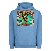 Pigment Pebble Blue aries turquoise cowhide Urban Hoodie - RanaPortraitStore