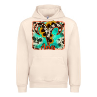 Sandshell aries turquoise cowhide Urban Hoodie - RanaPortraitStore
