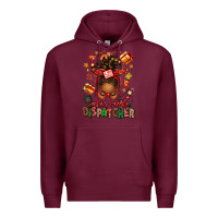 Burgundy santa's favorite dispatcher afro messy bun Premium Hoodie - texasbilliewilder
