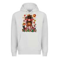 Dove Grey santa's favorite dispatcher afro messy bun Premium Hoodie - texasbilliewilder