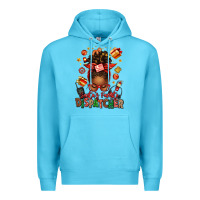 Ocean Blue santa's favorite dispatcher afro messy bun Premium Hoodie - texasbilliewilder