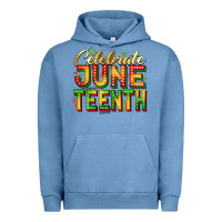 Pigment Pebble Blue Celebrate juneteenth Urban Hoodie - Zillion Design Studio