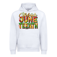 White Celebrate juneteenth Urban Hoodie - Zillion Design Studio