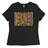 Black mardi gras fleur de lis mask leopard glitter  brushstrokes Ladies Tee - Artiststas
