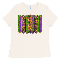 Bone mardi gras fleur de lis mask leopard glitter  brushstrokes Ladies Tee - Artiststas