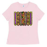 Bubblegum Pink mardi gras fleur de lis mask leopard glitter  brushstrokes Ladies Tee - Artiststas